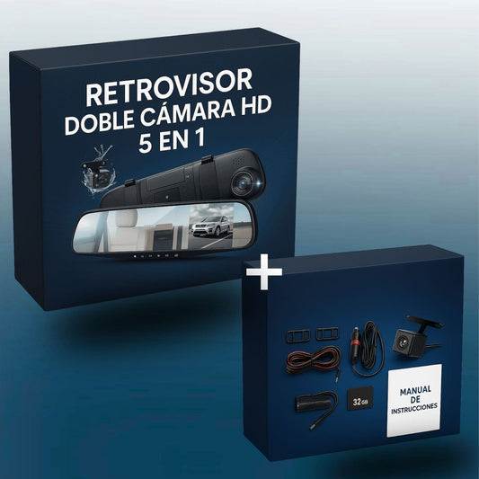 Espejo Retrovisor Doble Cámara HD 5 en 1