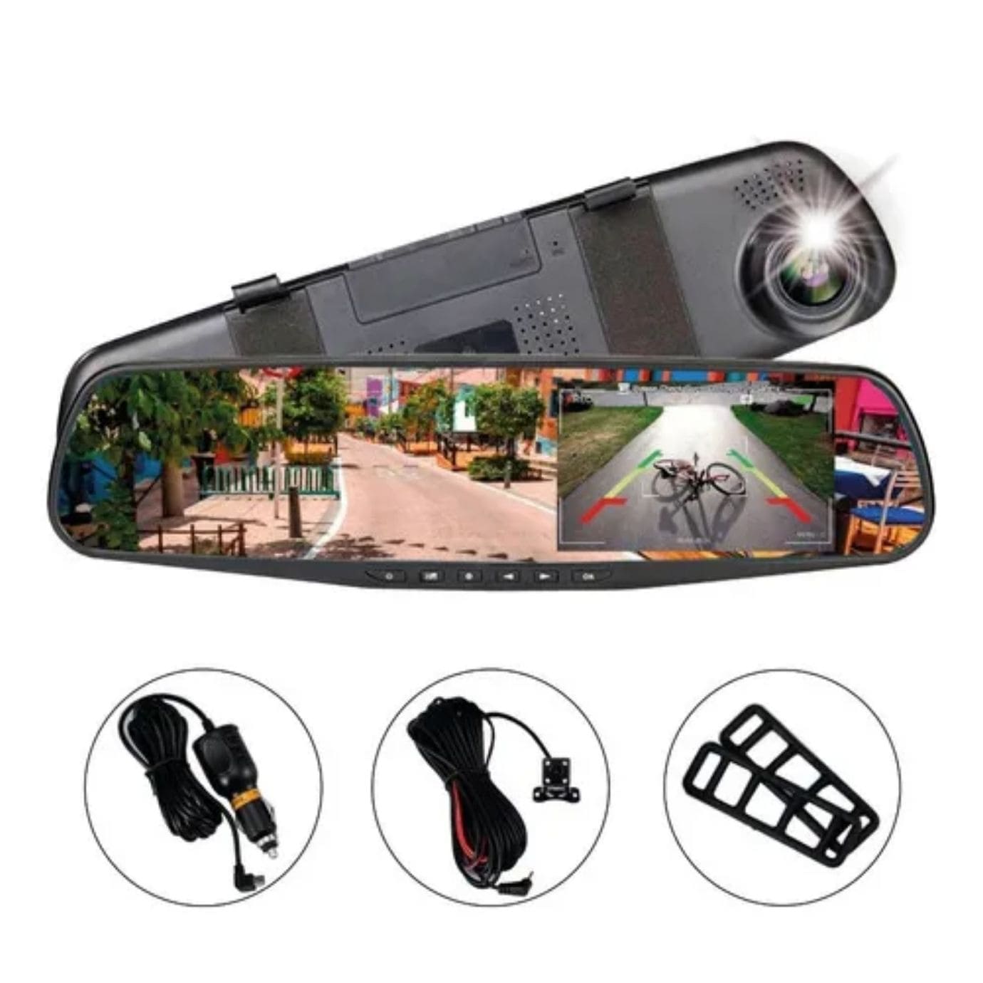 Espejo Retrovisor Doble Cámara HD 5 en 1